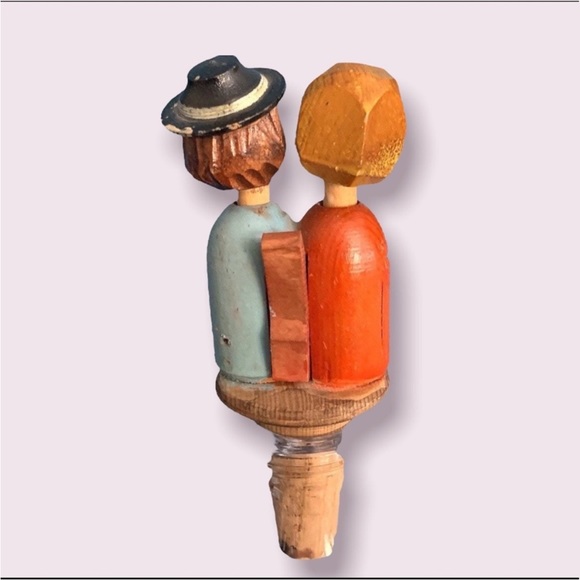 Anri Carved Wood Bottle Cork Stopper - Picture 4 of 10